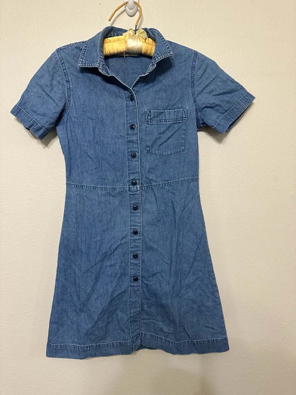 Madewell Short Sleeve Denim Shirtdress with Chest Pocket